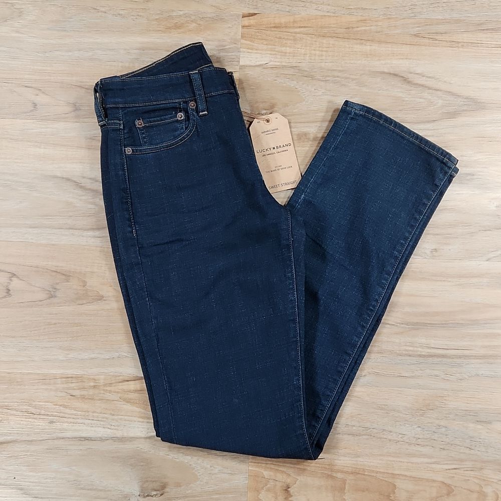 🔸️NWT Lucky Dark Blue Sweet Straight Leg Jeans Size 4